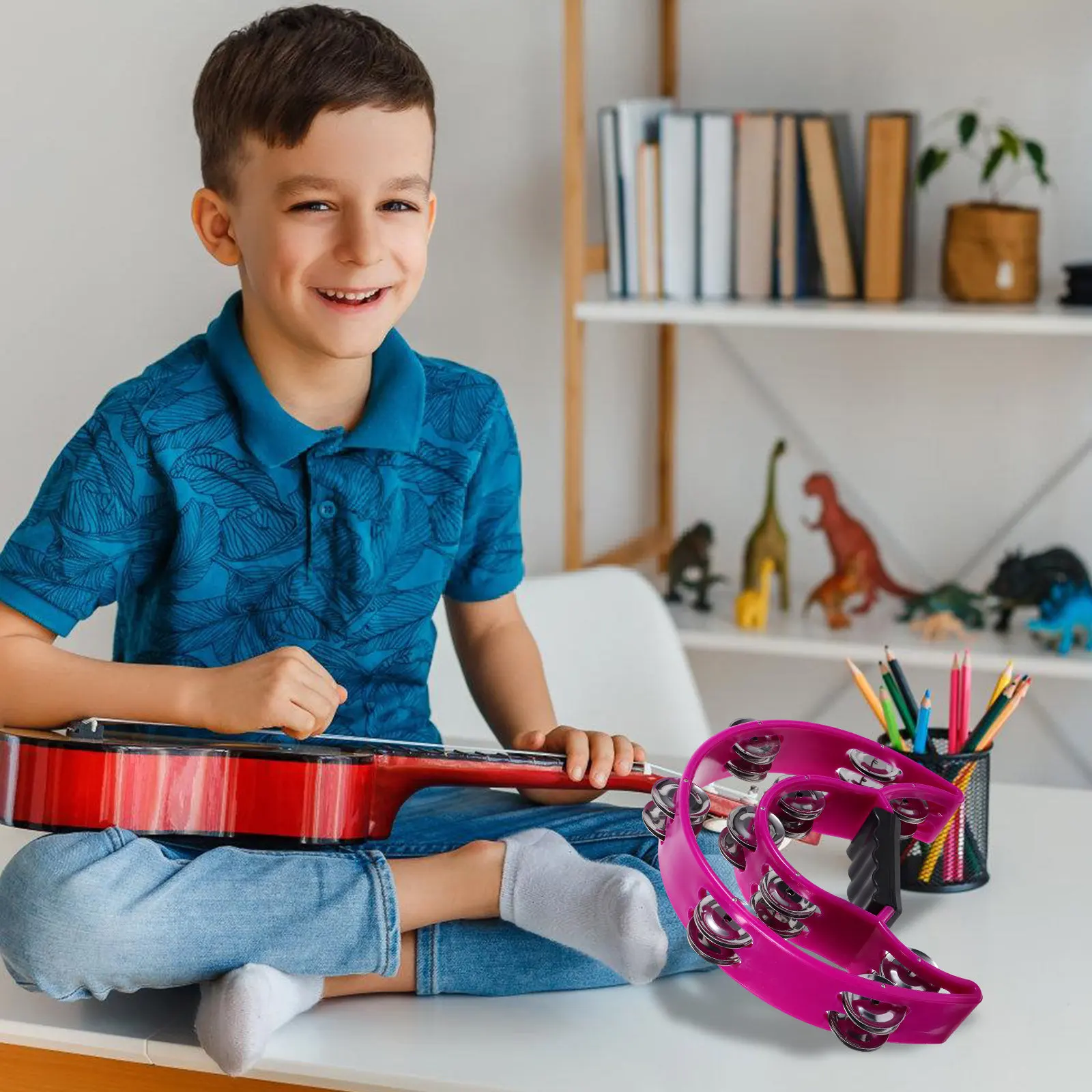 

Ручной тамбурин-колокольчик из железной смолы с гладкими краями, музыкальный инструмент для вечеринок, перкуссионный инструмент для дошкольного образования, ручной колокольчик для раннего развития, гремучий инструмент