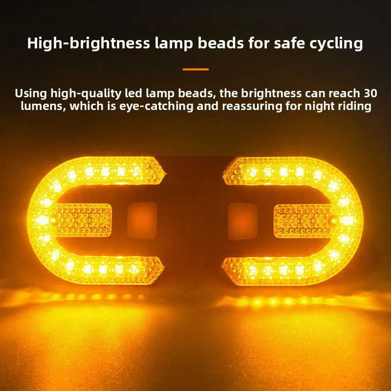 Wireless Remote Bike & Scooter Turn Signal Taillight - USB Rechargeable 270° Wide-Angle LED Warning Light