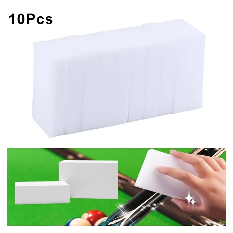10Pcs Magic Sponge Cleaner Multi-functional Melamine Cleaning Sponges For Pool Cue Kitchen Dish Pot Bathroom Clean Tools