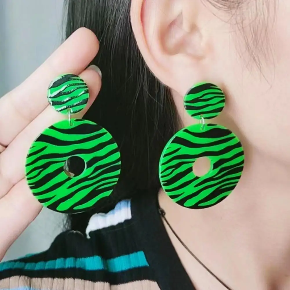 80s 90s Inspired Earrings Vintage Zebra Print Earrings 1980s Acrylic Magnetic Tape Jewelry Colorful Retro Cassette Crush Drop