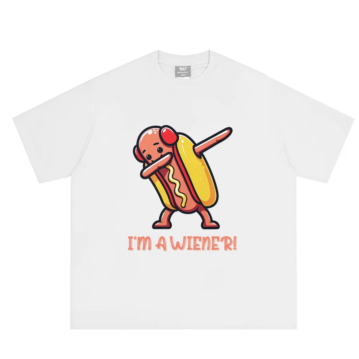 I'm A Wiener Dabbing Funny Hot Dog Meme T Shirt Men's Women's Hip-Hop Casual T-Shirt Short-sleeved Cotton Loose Fashion T-shirts