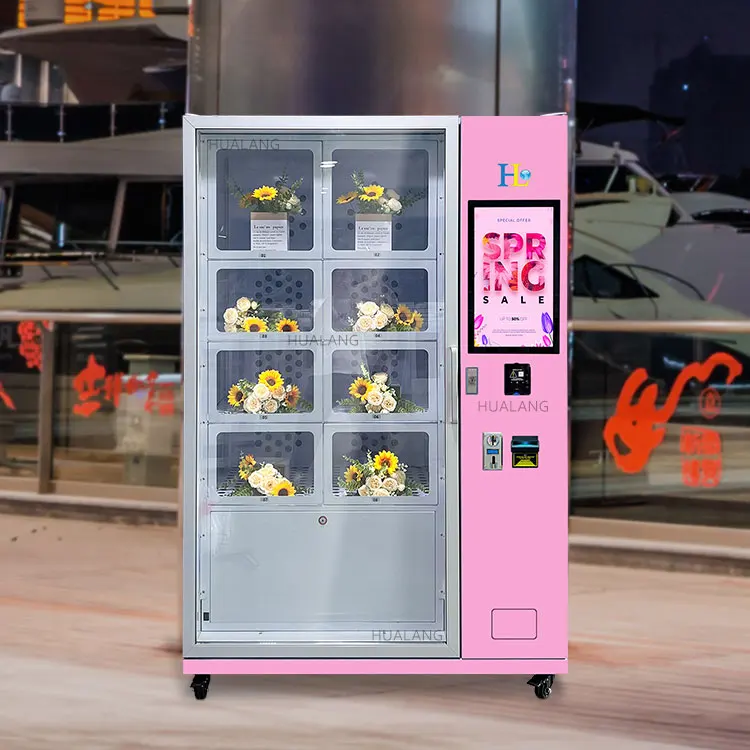 Constant temperature fresh flower vending machine 8 doors refrigerated flower vending machine locker