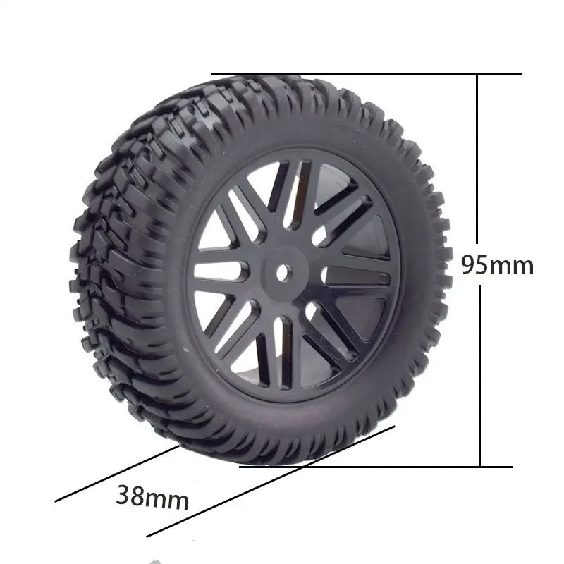 RS Wear-Resistant Off Road Tires Plastic Wheel Rim Rubber Tyre for 1:10 RC Car HSP 94107 94166 94106 94155 Tamiya Wltoys 144001