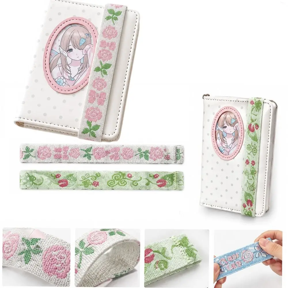 Adjustable Journal Elastic Band Anti Bulging Design Storage Function Planner Elastic Strap A7/M5 Jacquard Knit
