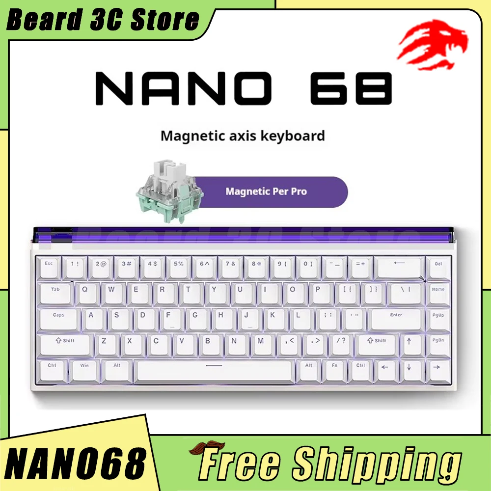 Madcatz NANO 68 Pro Magnetic Switch Keyboard  Wired Gaming Keyboard RGB Trigger RT0.01mm Rapid Custom Keyboard Gamer Accessories