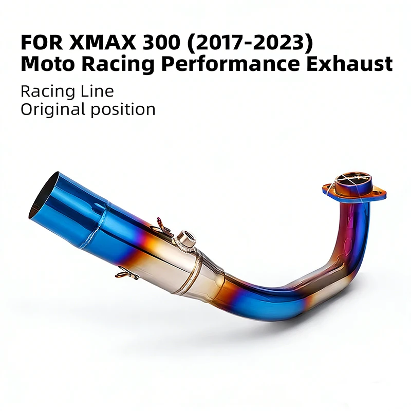 For Yamaha XMAX XMAX250 XMAX300 2017-2024 Motorcycle Exhaust Stainless Escape Header Tube 51MM Scooter Kit