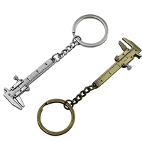 Mini Vernier Caliper Pocket Key Chain Keyring Ornaments  Movable Precision Measure Tool Accessories Slider Ruler Alloy