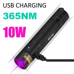 10W ultra parlak menekşe lamba Ultra parlak menekşe lamba 365nm UV el feneri UV yüksek güç gölgesiz yapıştırıcı kür lambası