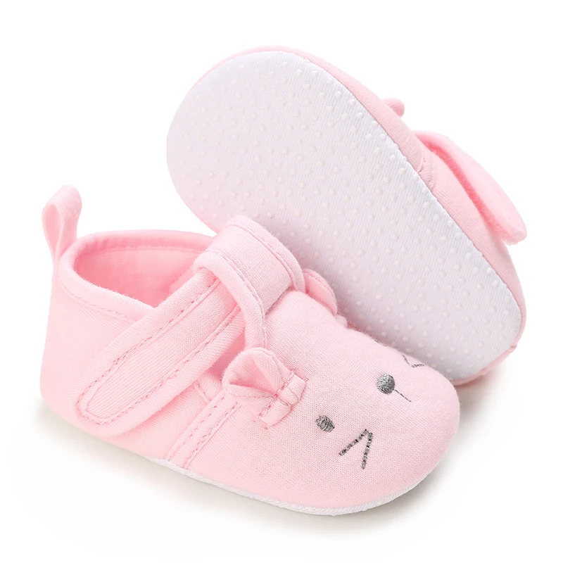 Pink Baby Shoes Princess Fashion Sneakers Infant Toddler Soft sole Anti Slip First Walkers 0-1 year old baby Christening Shoes