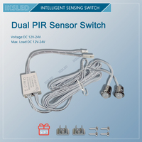 Dual PIR sensor switch 5A 12V-24V IR Motion Sensor bedside lamp Smart LED for bed,Delay 30 seconds to turn off the lights