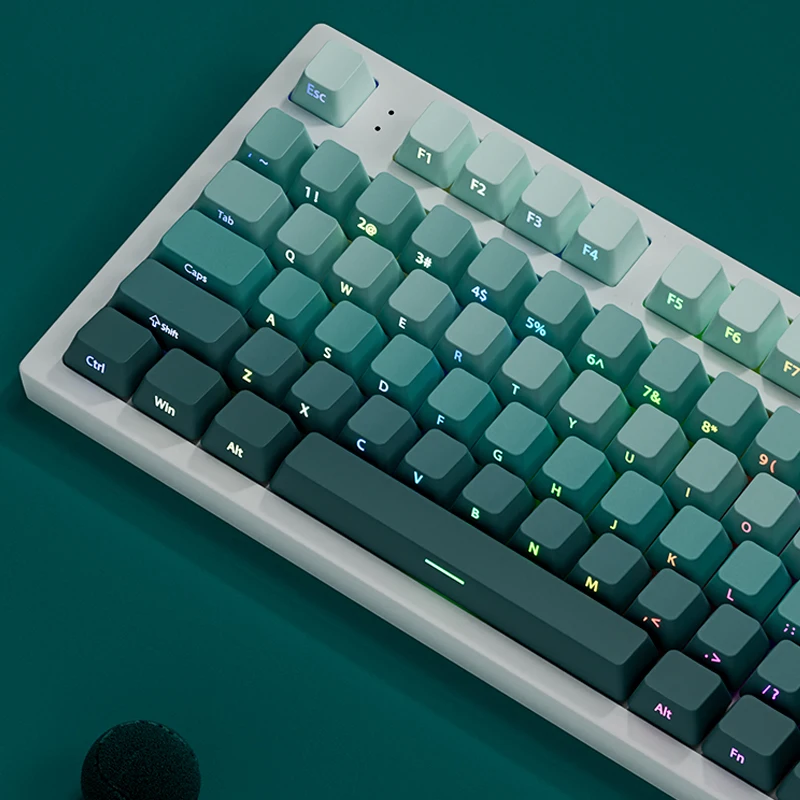 Deep Sea Cherry Profile 135-Key Set Double Shot PBT Keycaps Side Print Shine through Keycaps for MX Switch Mechanical Keyboard