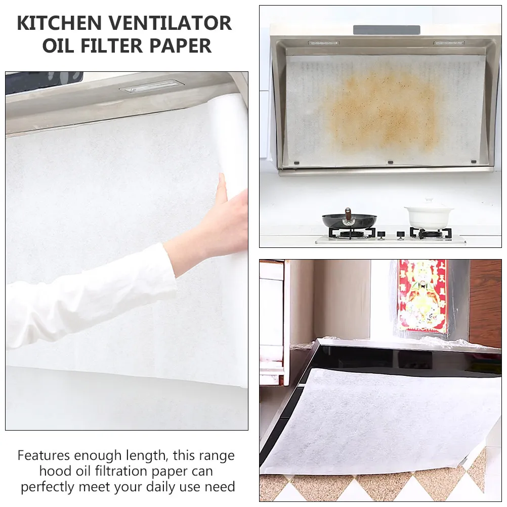 1 Roll Range Hood Oil-Proof Paper Non-Woven Fabric Absorbent Filter Cover for Kitchen Oil Filter Paper and Ventilator