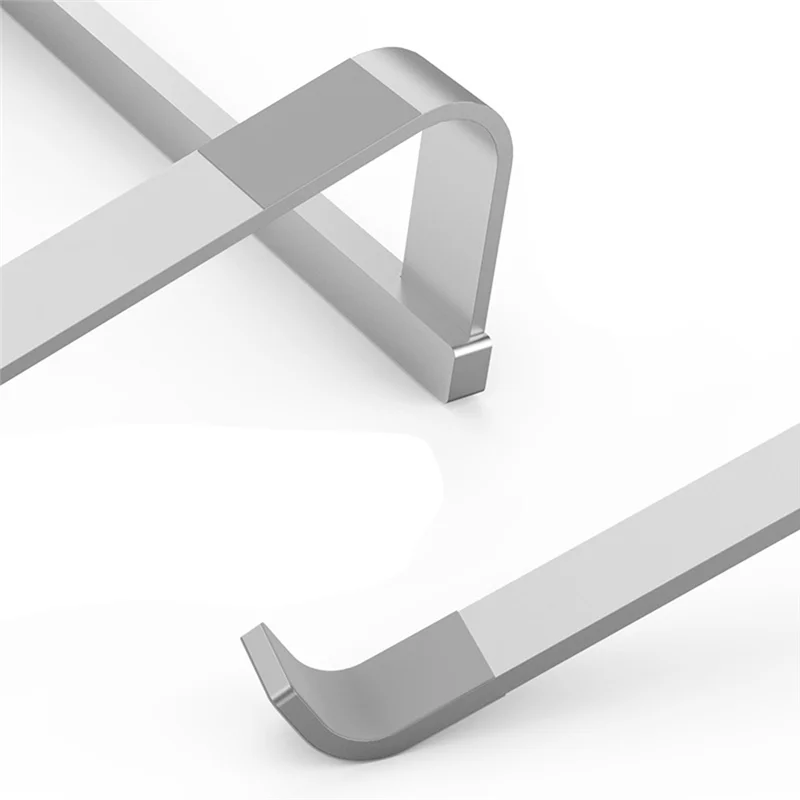 AEF7-Dudukan Laptop Desktop Ergonomis Dudukan Pendingin Laptop Riser Komputer Aluminium (Perak)