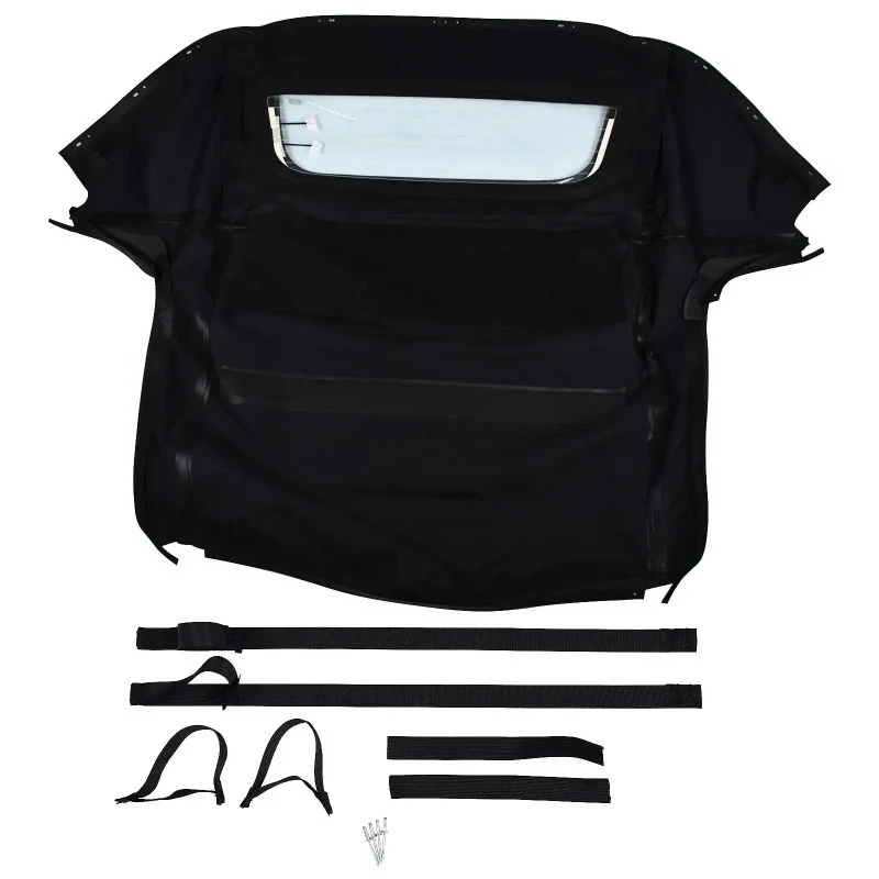 AP03 Black S2000 Convertible Soft Top with Heated Glass HS-399BLK-TW for 2002-2009 Models