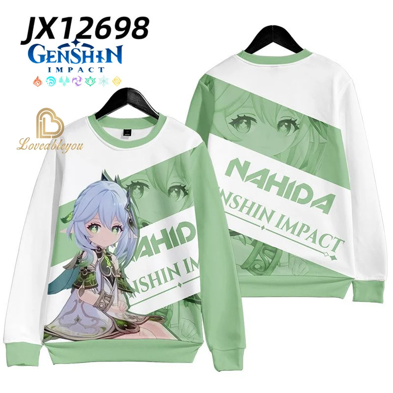 Genshin Impact 3D Printed Boy&Girl O-neck Hoodies for Men Long Sleeve Tops Kujo Sara Lisa Cosplay Children Sweatshirts for Boys