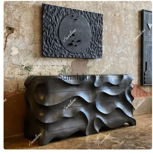 

Large and small apartment retro simple solid wood dining edge solid wood handmade decorative chest FT