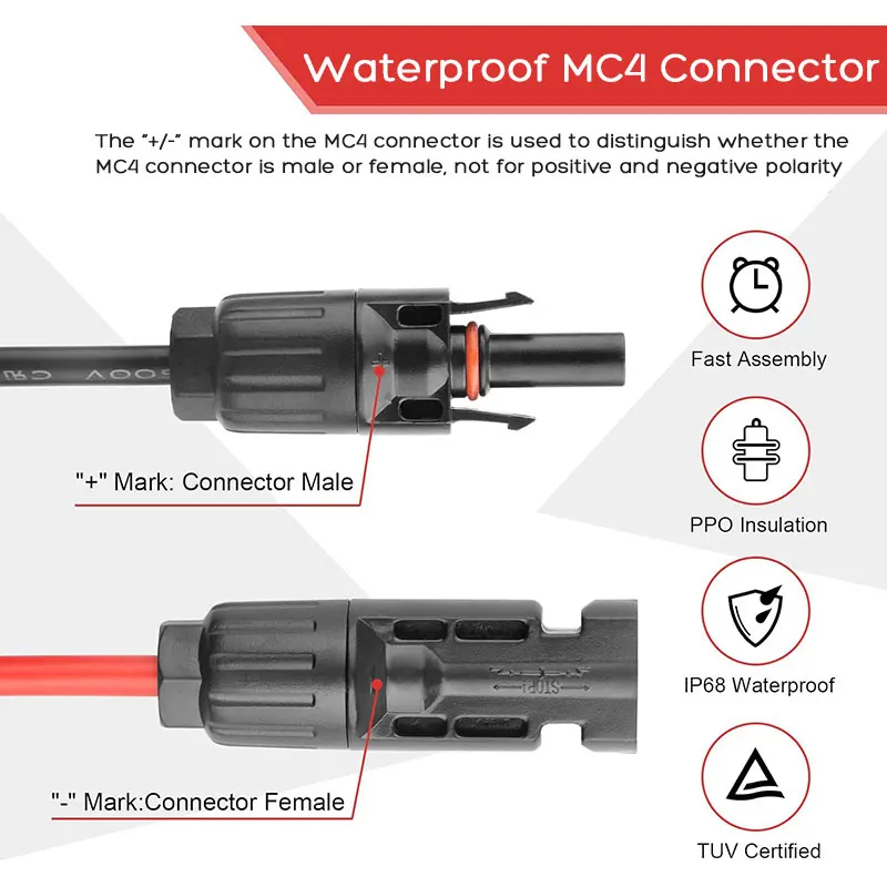 Solar Connector to DC5521 DC8(7909) Extension Charging Cable for Jackery Goal Zero Bluetti Anker Portable Power Statation.