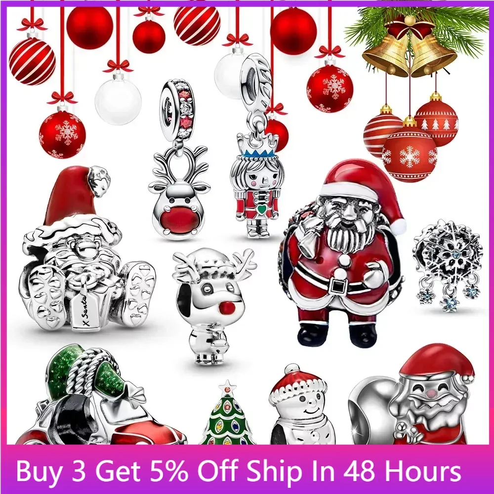 

Snowman Charms Elk Tree Bead Pendant Pandora Bracelet Women Jewelry Gift 925 Sterling Silver Fit Original 2024 Christmas Origin