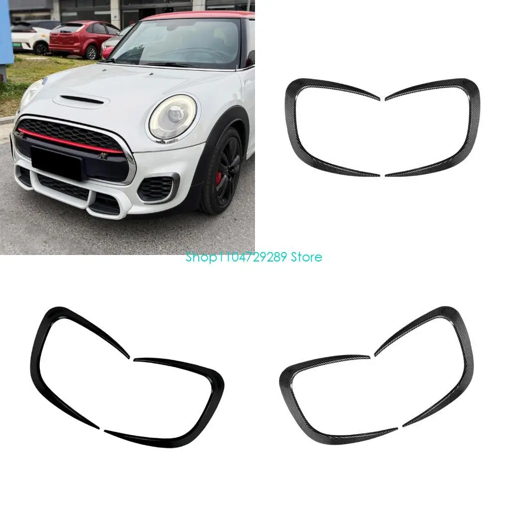 D8KE Exterior Accent Side Trim Pair for F55 F56 F57 Models, ABS Front Bumper Surround, Adhesive Cover for Daily Detail