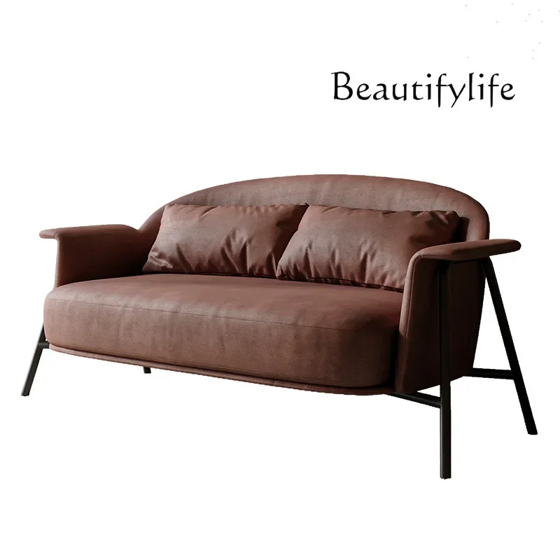 

Modern simple household living room small apartment technology cloth straight row small sofa