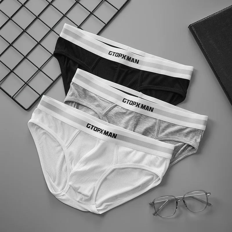 GTOPX MAN Men\'s Briefs Low Waist Summer U Convex Pouch Underwear Fashion Thin Threaded Panties Lingerie Underpants Tanga Slip