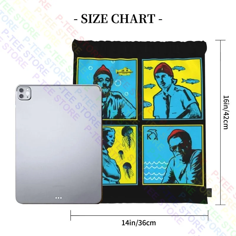 Life Aquatic Steve Zissou Bill Murray Drawstring Bags Gym Bag Gym Art Print 3d Printing Large Capacity