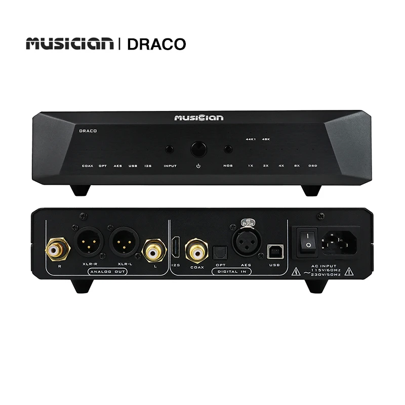 

MUSICIAN Draco R2R DAC I2S/Coaxial/Optical/AES Blanced/USB input RCA/XLR balanced output ALTERA CHIP R2R decoder