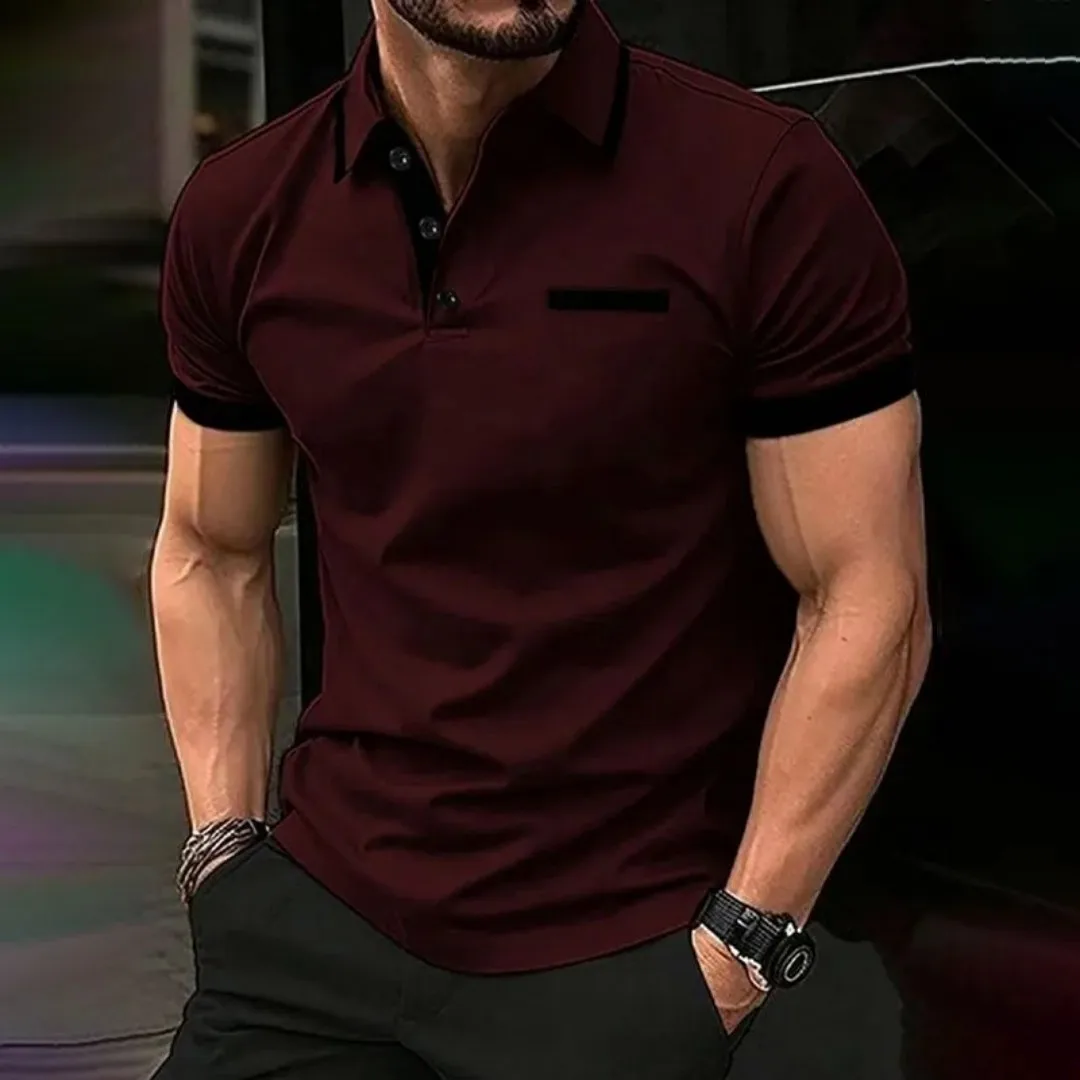 European and American Men's New Summer Minimalist Striped Printed Comfortable Breathable Polo Shirt Outdoor Casual Top image 4
