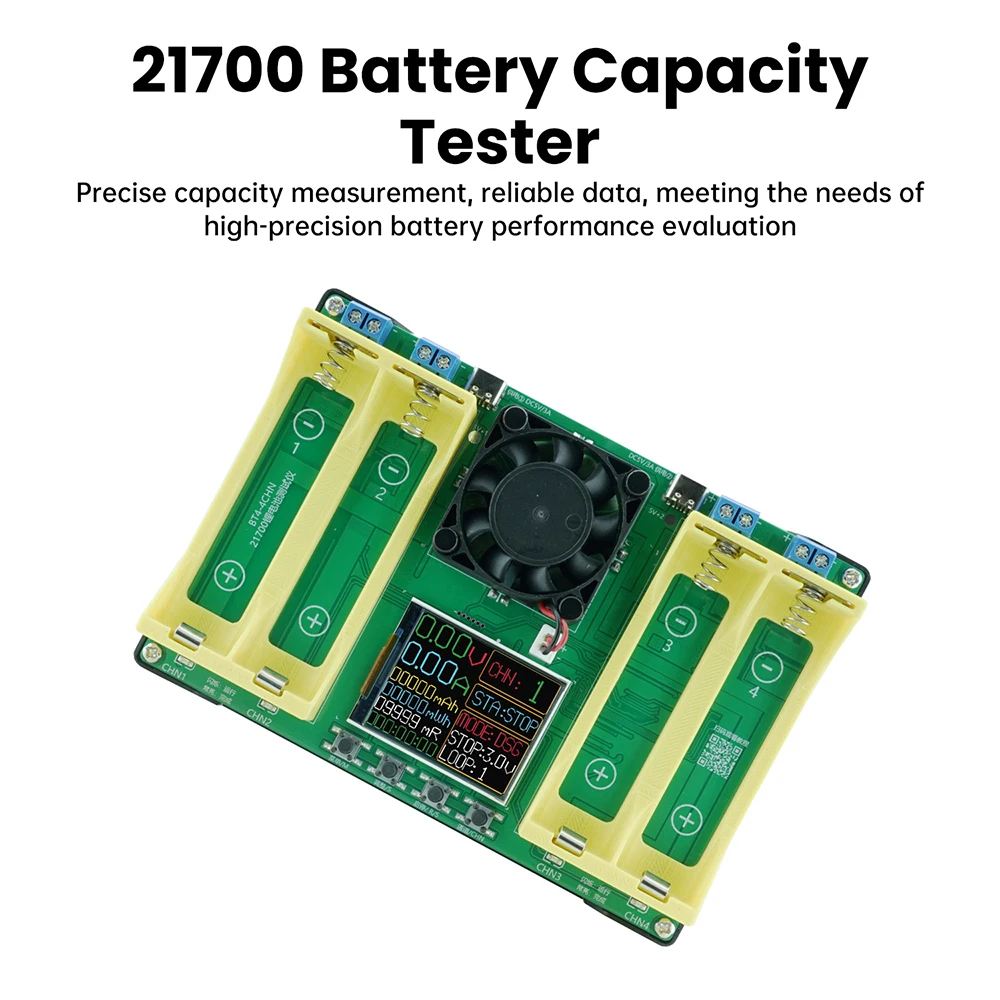 Four-Channel Mini  Battery Tester With Color Screen For 21700 Battery Testing Charge/Discharge Battery Capacity Tester