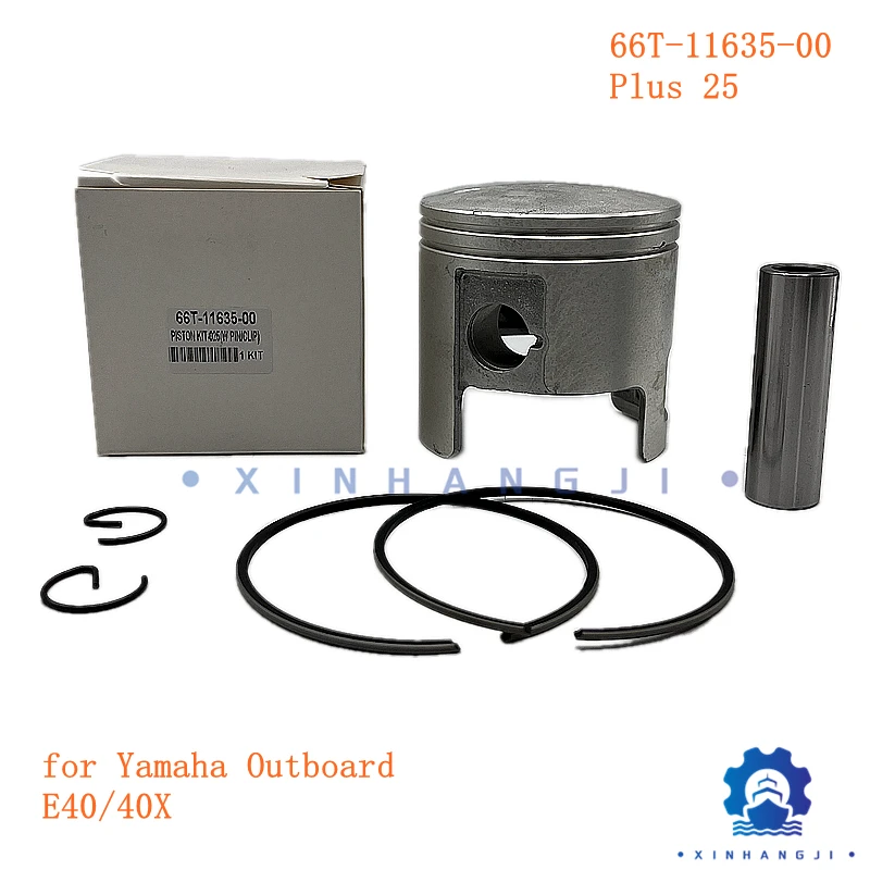 

66T-11635-00 Piston Kit (0.25Mm O/s) for Yamaha Outboard Motor 2-stroke E40/40X 40HP +0.25MM 66T-11635 Diameter:80.25mm