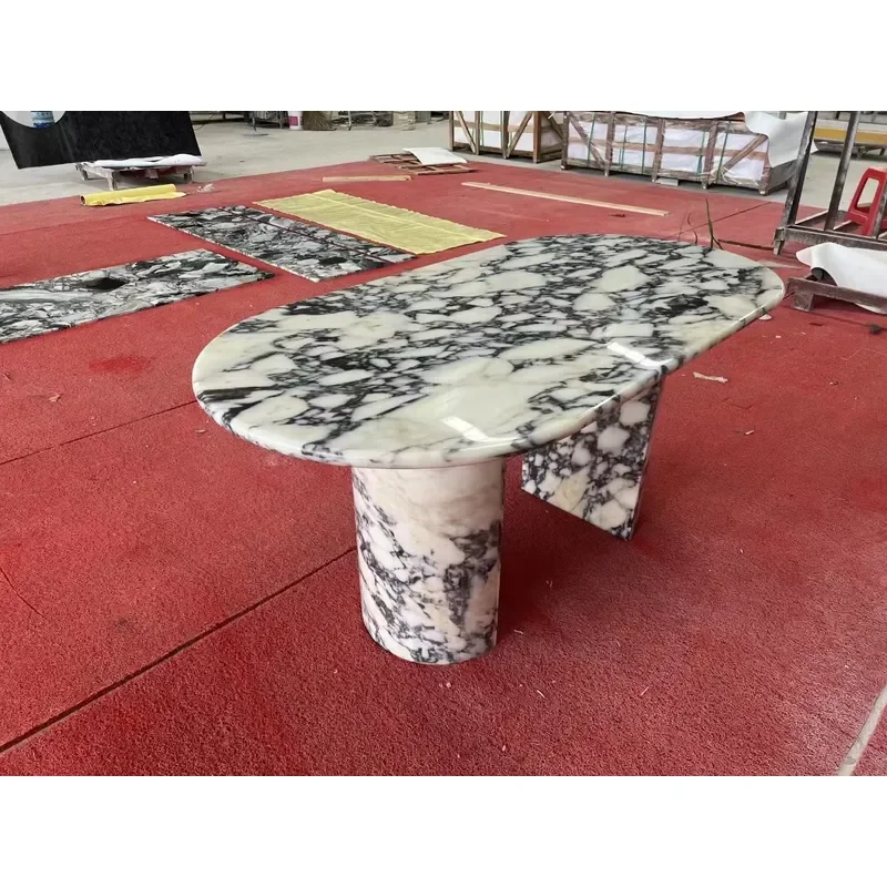 Luxurious Design Custom-made Natural Stone Furniture, High-quality Calacatta Violin Marble Dining Table Marble