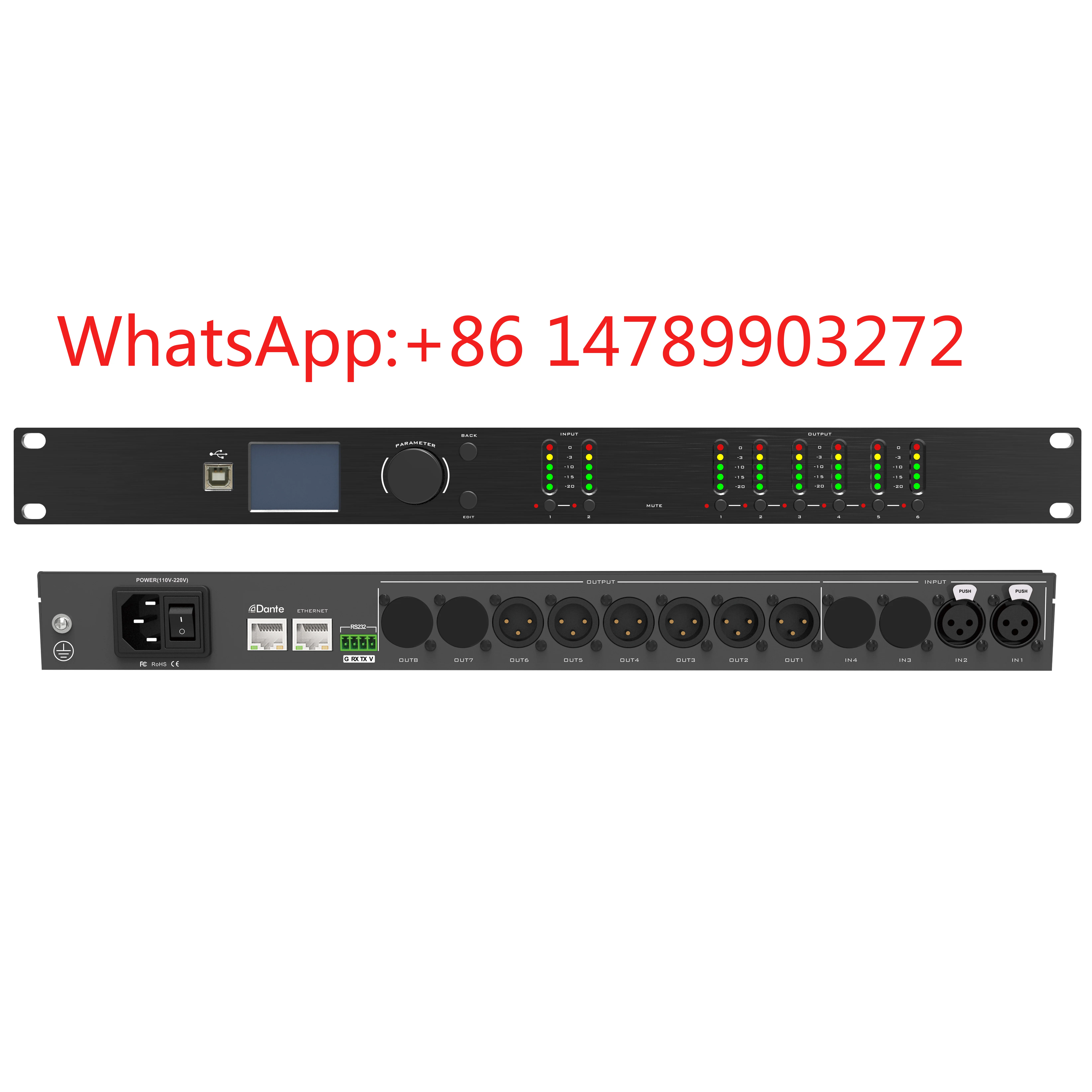 

Dante Network Digital Audio Processor Professional Dante Stage Sound Processing Device