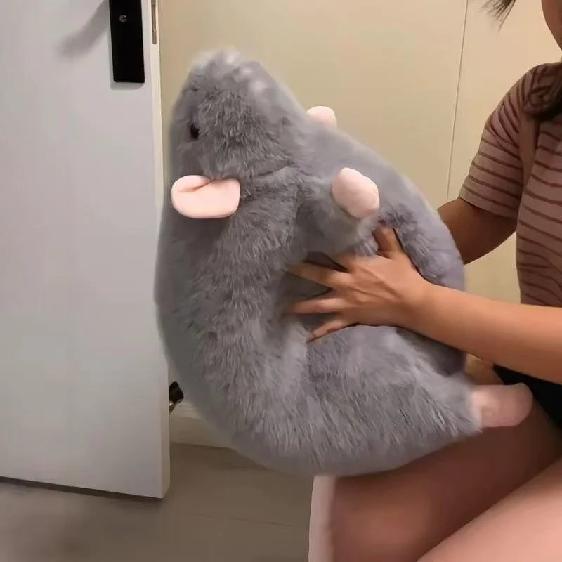 New#35/50/90cm Cartoon Flower Branch Rat Soft Oversized Animal Figure Cute Simulation Big Mouse Plush Toy Pillow Birthday Gift