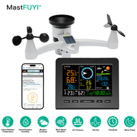 MASTFUYI WiFi Weather Station 8-in-1 6 in Color Display with Solar Wireless Outdoor Sensor Alarm Alerts for Temperature Humidity
