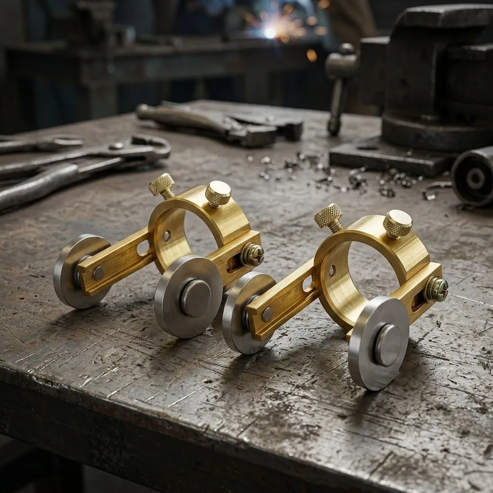 2pcs Adjustable Roller Guide Wheel Set for P80 For Plasma For Torch 62mm Diameter 45# Steel Gold Finish Height up to 46mm