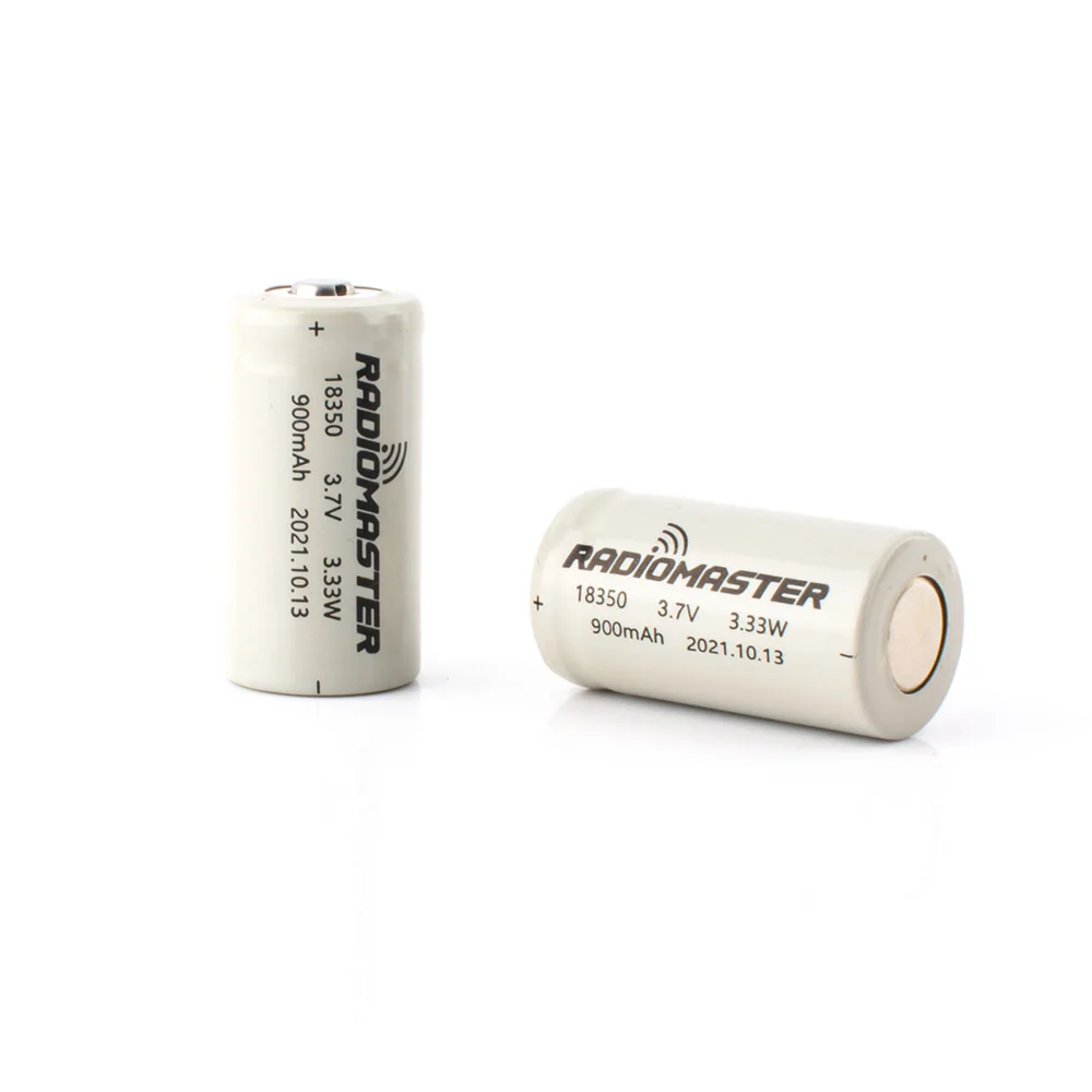Batteria agli ioni di litio da 2 pezzi 3.7V 900mah 18350 per trasmettitore RadioMaster Zorro