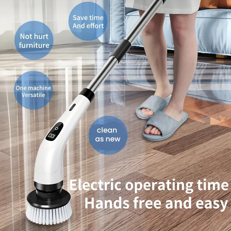 6-in-1 Electric Cleaning Brush Spin Cleaning Scrubber Electric Cleaning Tools Parlour Kitchen Bathroom Windows Car Clean Gadgets