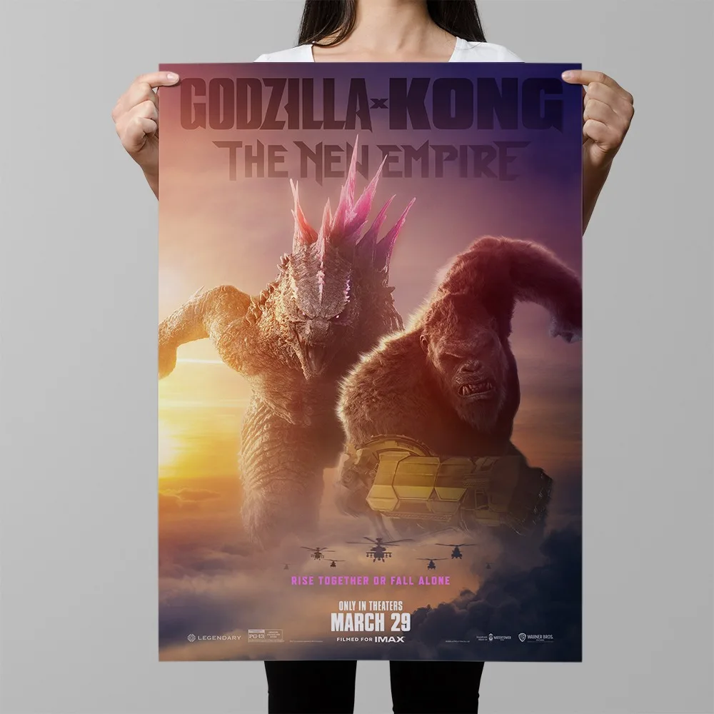Classic Science Fiction Movie G-Godzilla Vs. Kong Frameless Canvas Core Poster Bedroom Peripheral Decoration Painting view 4