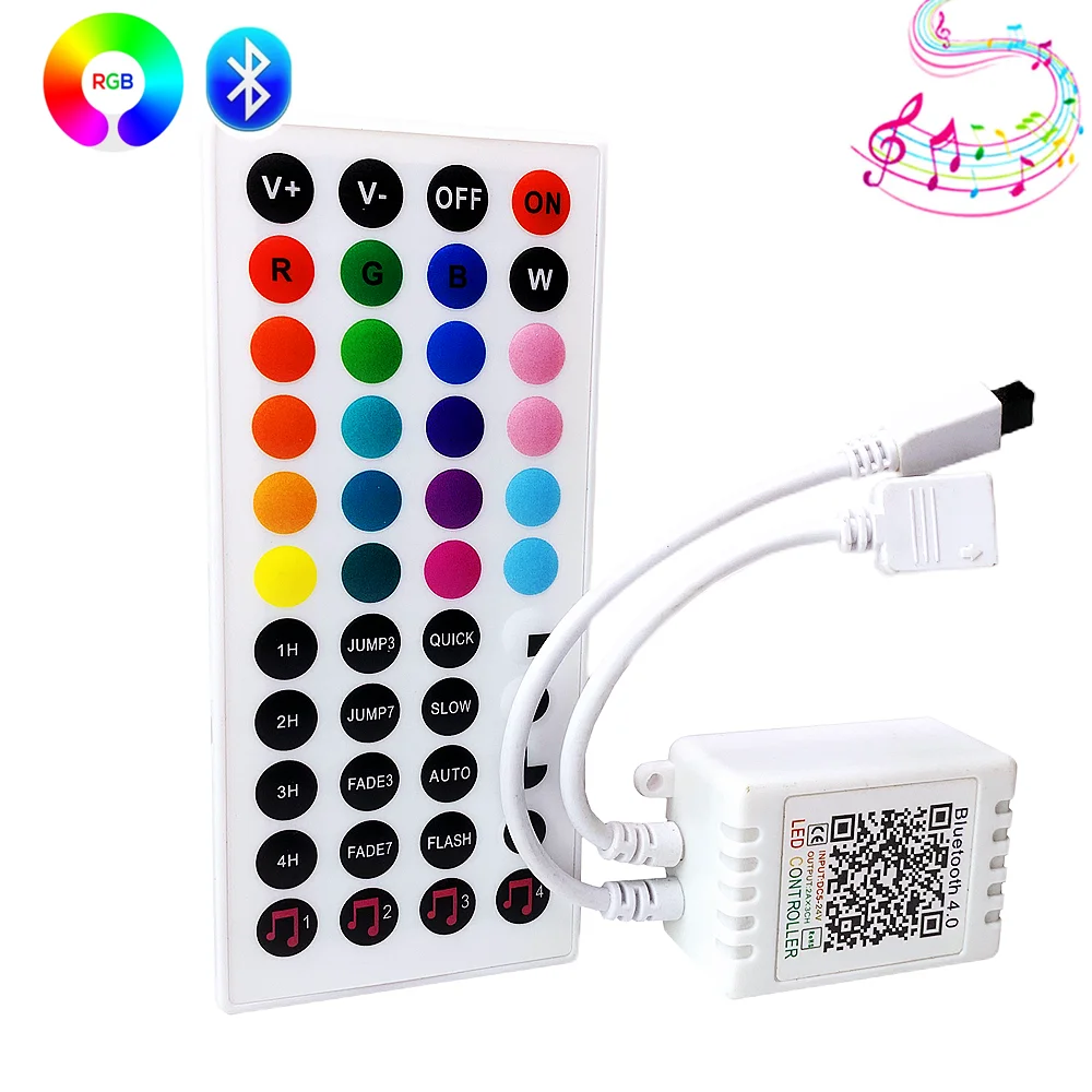 Bluetooh RGB Controller DC 5-24V BT / IR 44Keys Remote LED Strip Control Music Sync With Timing Mode For SMD 5050 2835 Tape Lamp