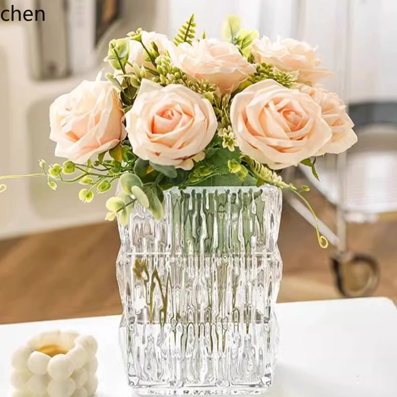 

ZML vase ornament living room flower arrangement glass transparent ins wind light luxury high sense