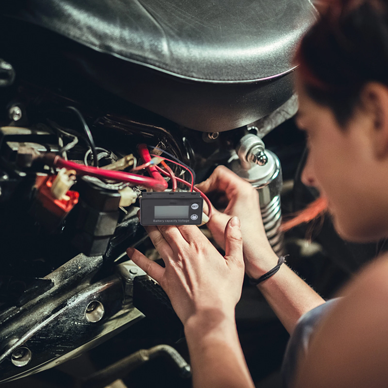 مؤشر الفولتميتر ليثيوم أيون الرصاص الحمضية اختبار قدرة شاشة عرض الجهد حديقة المكتب المنزلي