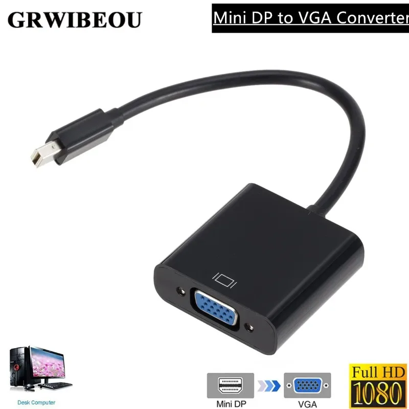 

Grwibeou MINI DP to VGA Converter Cables 1080P Thunderbolt MINI Display Port to VGA Converter Mini DP to VGA Converter Adapter