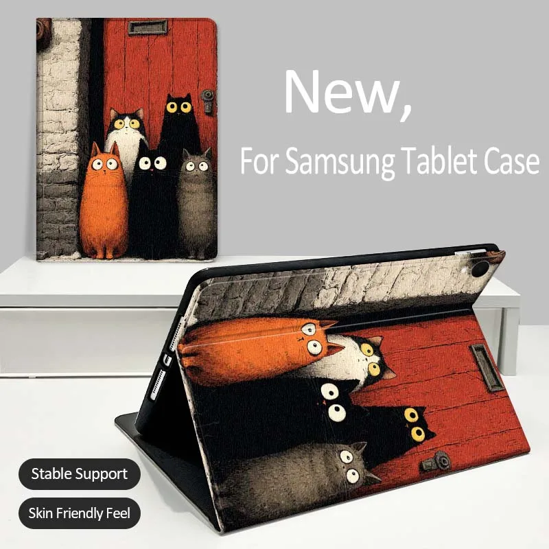 

Чехол для планшета с изображением пяти кошек для Samsung Galaxy Tab A A7 A8 A9 A11 S6 S11 Lite Plus 10.1 10.4 10.5 дюймов 2022 2025