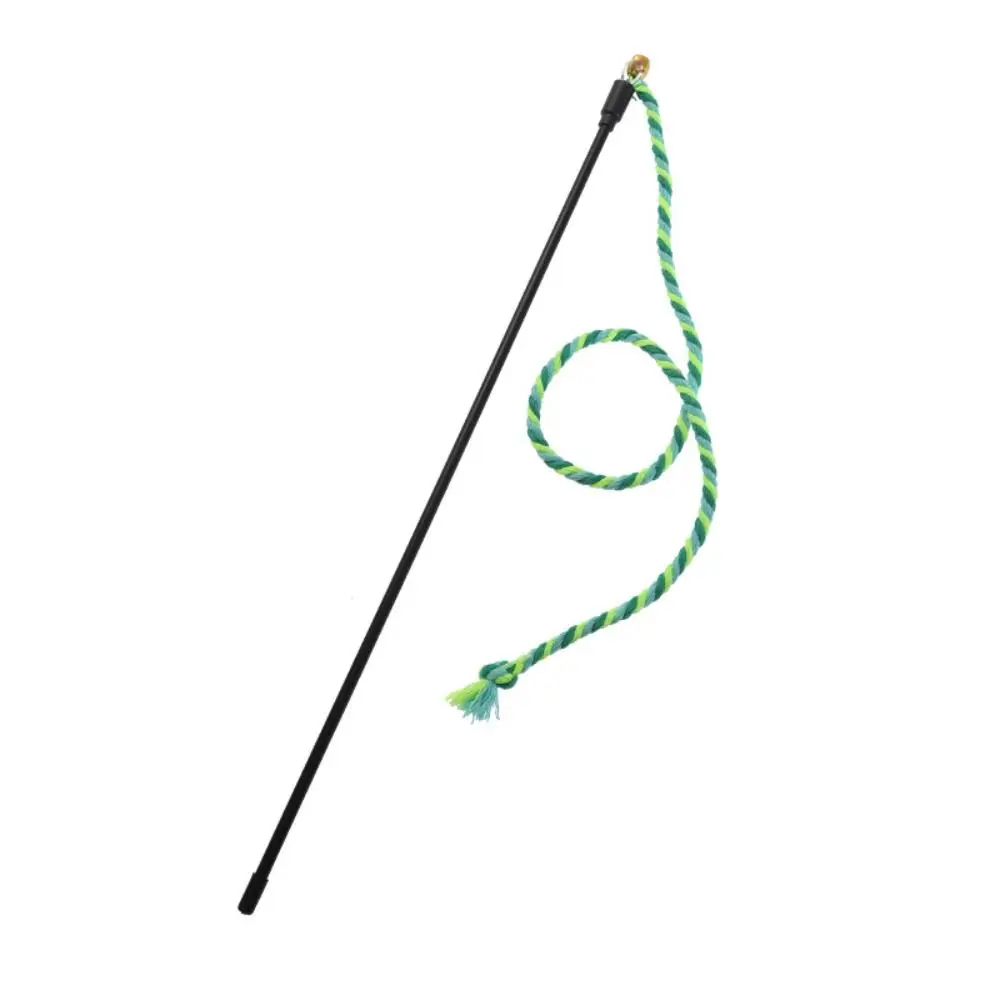 Durable with Bell Cat Wand Bite Resistant Cotton Rope Cat Wand Toy Interactive Play Kitten Teething Stick Pet