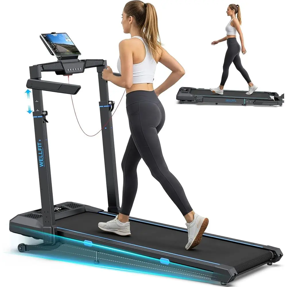 

Adjustable Incline 4-in-1 Treadmill, Quiet 3.5HP Under Desk, Portable 350lbs Capacity Walking Pad with App, Space-Saving