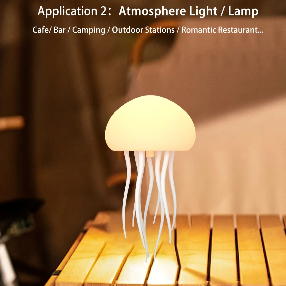 Cartoon Jellyfish Night Light RGB Gradient Cute Jellyfish Bedside Lamp Voice Control Type-C Charging LED Night Lamp Dropshipping