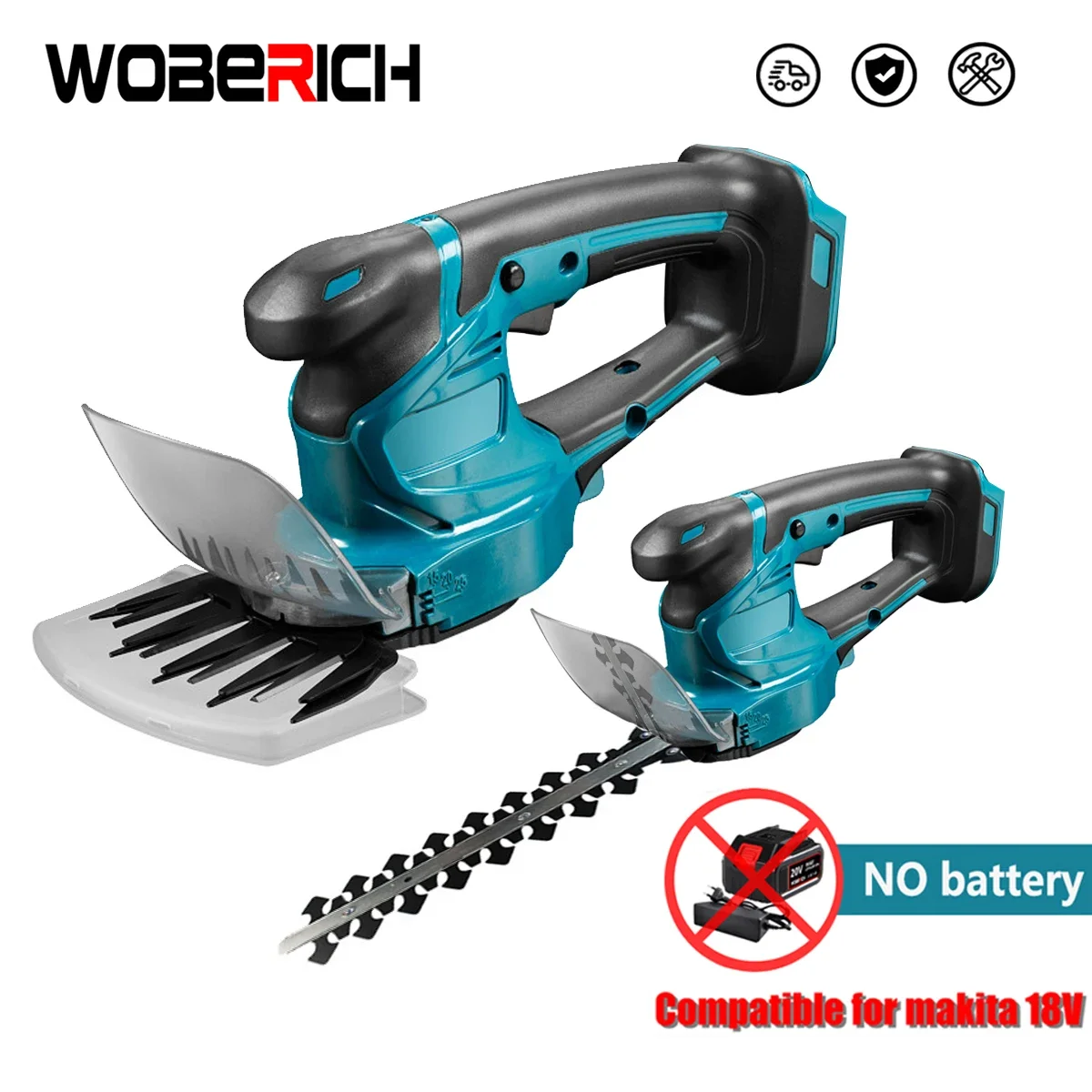 

2 IN 1 Cordless Electric Hedge Trimmer Rechargeable Handheld Household Shrub Weeding Pruning Mower Garden Tools（No battery）