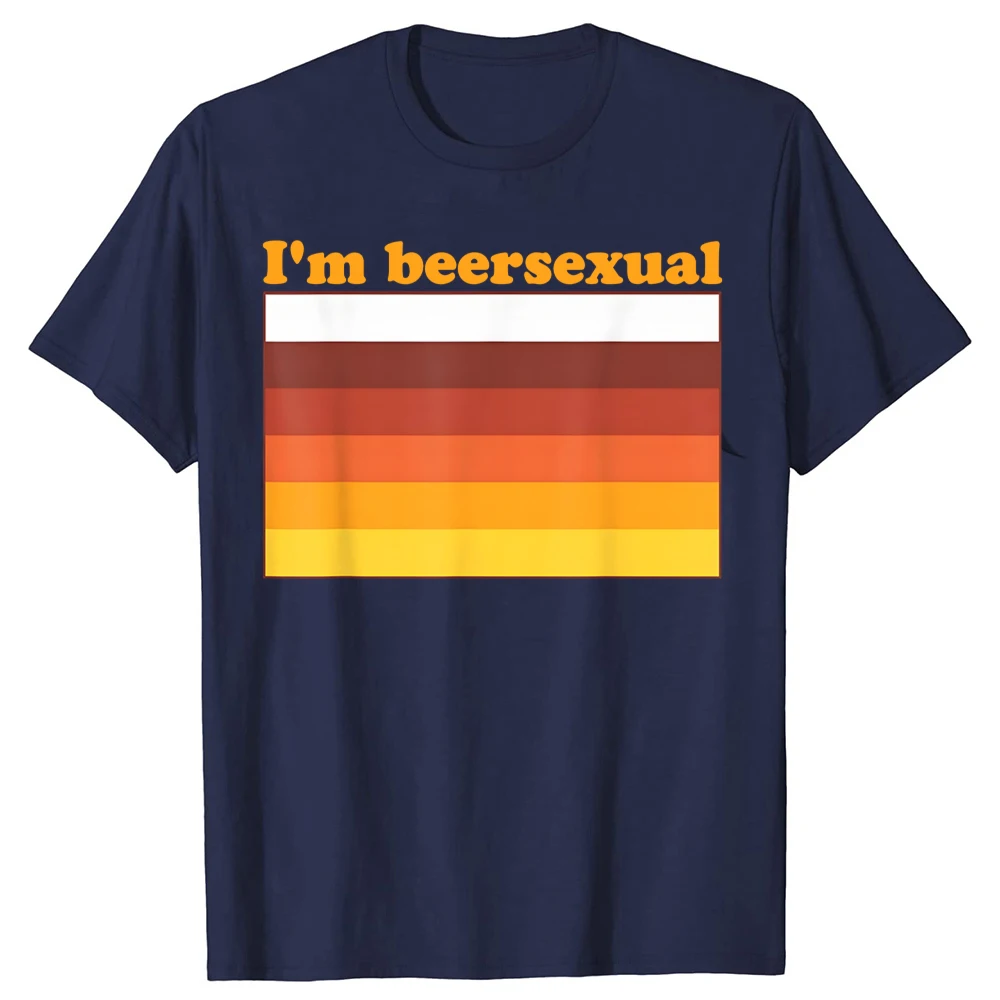 مضحك أنا Beersexual البيرة شرب LGBTQ فخر تي شيرت الرجال الفكاهة الشارع الشهير تي شيرت قصير الأكمام للجنسين فضفاض Crewneck الملابس