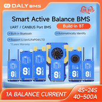 Daly BMS Smart Lifepo4 8S BMS Wifi Active Balancer 1A Current BMS 4S 12V 16S 48V Bluetooth 40A 60A 80A 100A 150A 200A Li-ion CAN