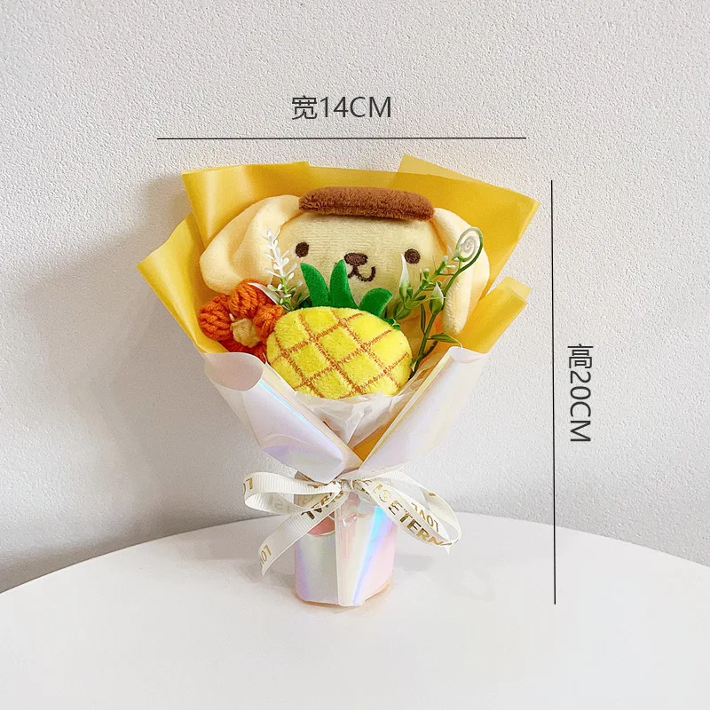 20 cm/7.87 pollici Bouquet di fiori Peluche Melody Cinnamoroll Hello Kitty Kawaii Anime Periferiche Regalo di San Valentino Decorazione di compleanno Giocattolo